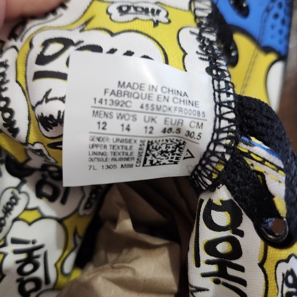 Converse All Star x The Simpsons Homer Simpson High Tops Size 12 Men / 14 Women - Picture 9 of 10